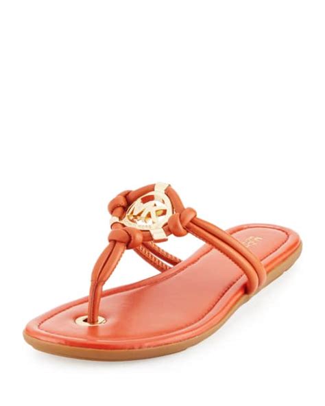 michael michael kors kinley logo leather thong sandal|Michael kors thong sandals + FREE SHIPPING .